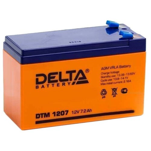 Батарея для ИБП Delta DTM 1207 (12V/7,2Ah) аккумулятор свинцово кислотный аккумуляторная батарея 12 в 7 0 ач dtm 1207 delta dtm1207 1 шт