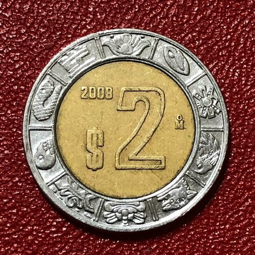 Монета Мексика 2 Песо 2008 год # 4-8 монета доминиканская республика 5 песо 2008 год доминикана 4 4