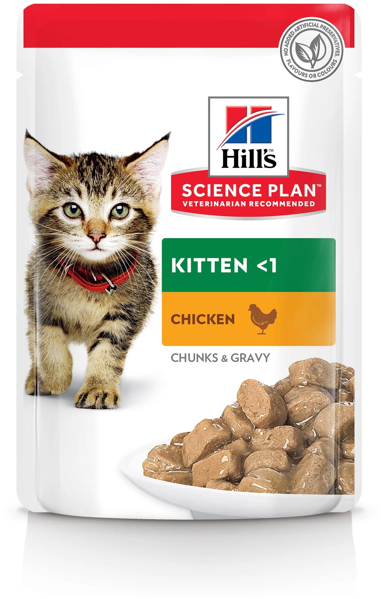 Пауч Hill's Science Plan Kitten (Хиллс Киттен) для котят с курицей в соусе 0,085 кг - фотография № 1