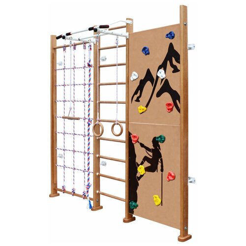 Шведские стенки Karussell Домашний спортивный комплекс Alexander Цвет:Лак прозрачный Цвет металла:Серебро