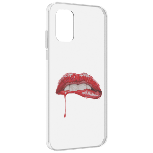 Чехол MyPads яркие красные губы для Nokia G21 задняя-панель-накладка-бампер