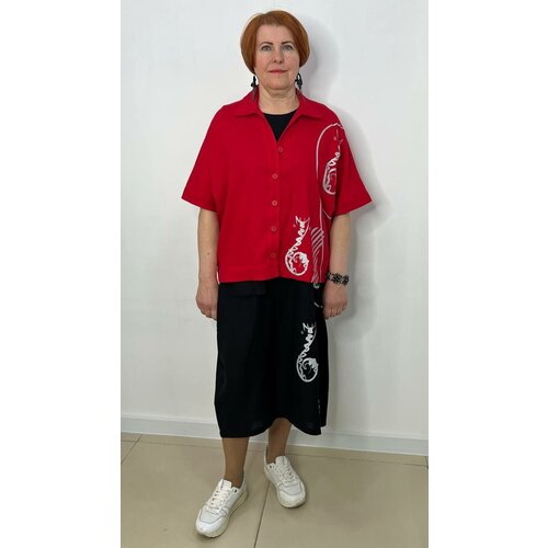 фото Платье размер 54, черный, красный frizzante