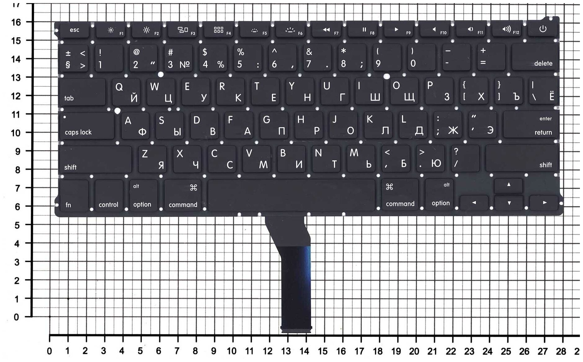 Клавиатура для ноутбука Apple Macbook Air MC503 2011 плоский ENTER с поддержкой подсветки