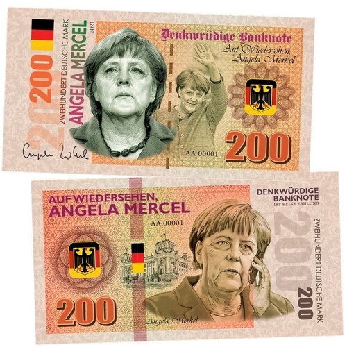 200 марок (Deutsche mark) — Германия. Ангела Меркель (Angela Merkel). Памятная банкнота. UNC