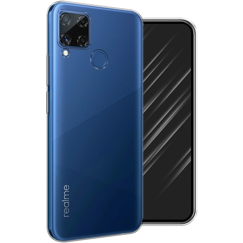 Силиконовый чехол на Realme C15 / Реалми С15, прозрачный силиконовый чехол белоснежный волк на realme c15 реалми с15