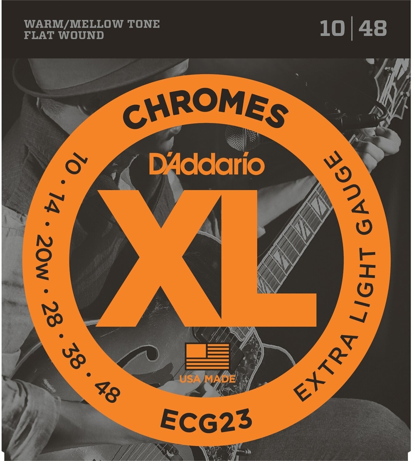 D'Addario ECG23 струны для электрогитары Extra Light, хром, 3-я в оплётке, 10-48