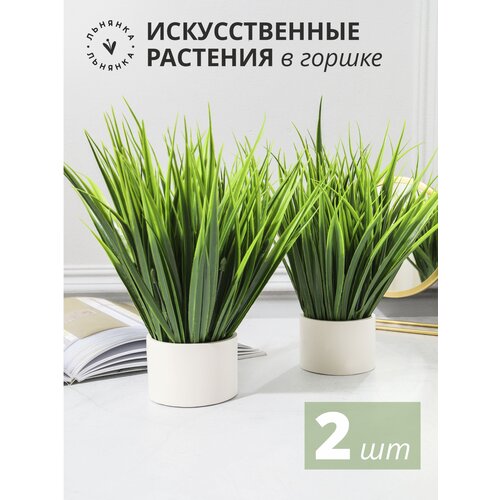 Искусственная осока лаванда эвкалипт зелень трава цветы растение в кашпо стакане вазе горшке для декора и интерьера