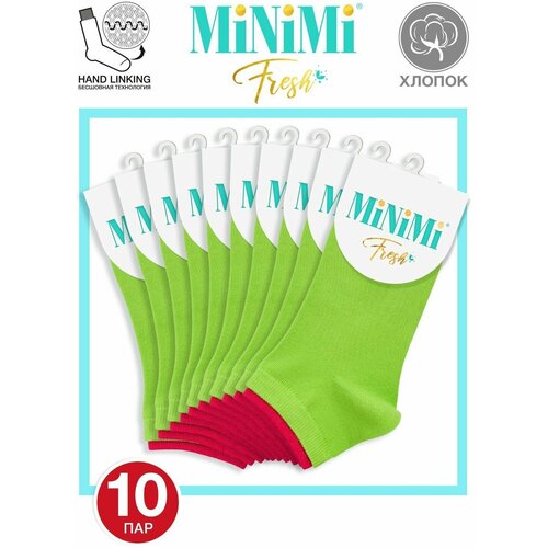 Носки MiNiMi, 10 пар, размер 35-38 (23-25), зеленый носки женские х б minimi cotone1101 набор 4 шт размер 35 38 acqua голубой