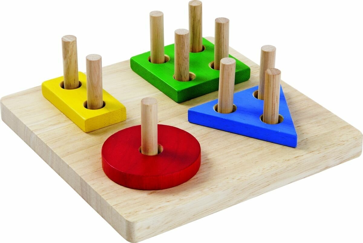 Игрушка из дерева Plan Toys, Сортер Доска с геометрическими фигурами - фото №13