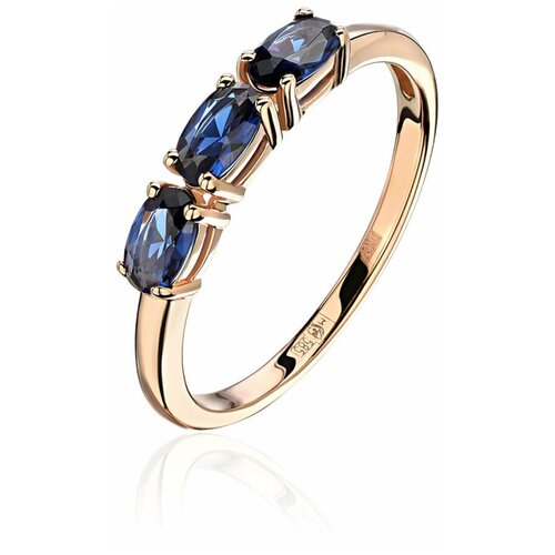 Кольцо Эстет, красное золото, 585 проба, шпинель, размер 16.5 кольцо со шпинелью кабошон в цирконах цвет синий размер 18
