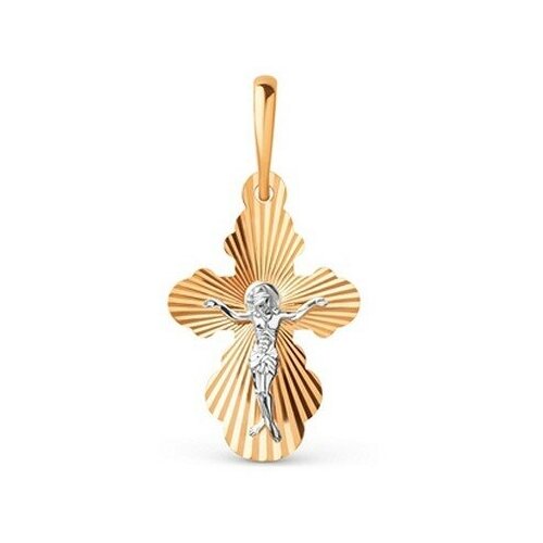 Крестик The Jeweller, красное золото, 585 проба, золотистый