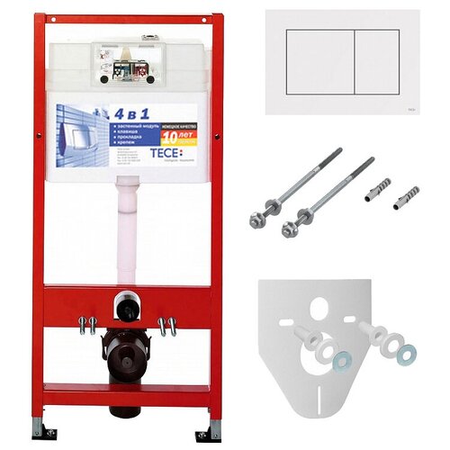 Tece Система инсталляции для унитазов TECEnow K400400 4 в 1 с кнопкой смыва белый глянец