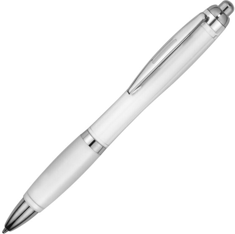 Ручка пластиковая шариковая Nash белый синие чернила