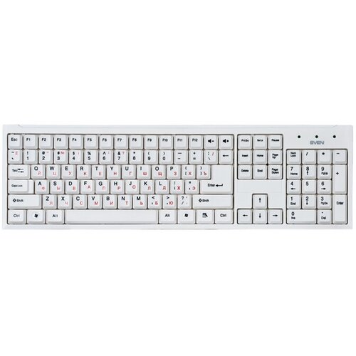 Клавиатура SVEN Standard 303 White USB белый, русская