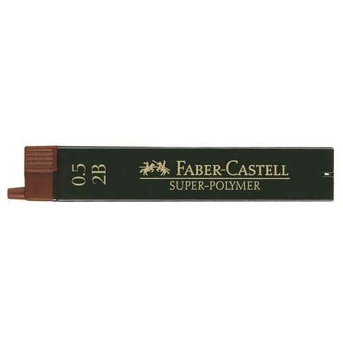 Faber-Castell Грифели для механических карандашей Super-Polymer 2B, 0.5 мм, 12 шт. 120502