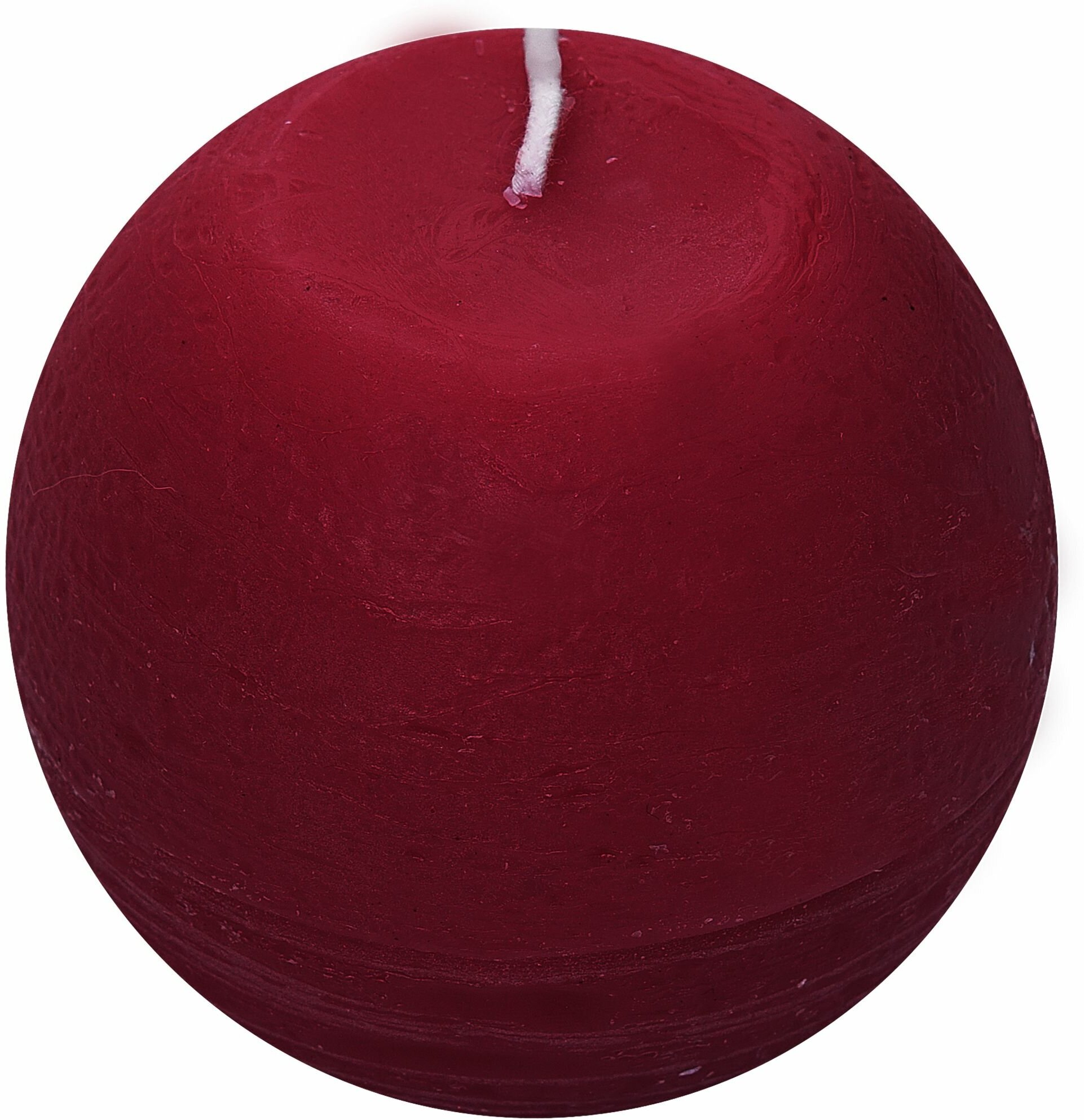 Свеча-шар Рустик 8 см цвет бордо