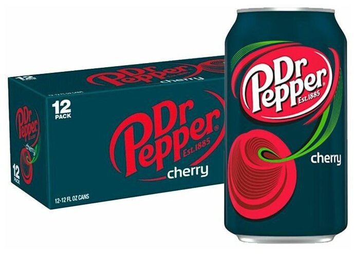 Газированный напиток Dr Pepper Cherry со вкусом вишни (США), 355 мл (12 шт)