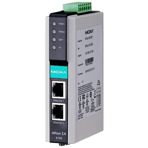 Конвертер интерфейсов MOXA NPort IA-5150 преобразователь rs232 rs485 ethernet пульсар 1 порт rs 485 1 порт rs 232 н00002738