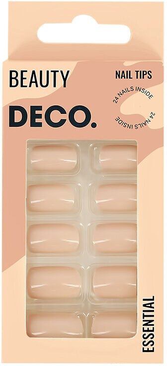 Набор накладных ногтей DECO. ESSENTIAL creme (24 шт + клеевые стикеры 24 шт)