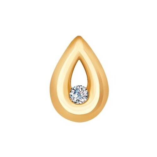 фото Подвеска diamant online, золото, 585 проба, бриллиант, размер 1.2 см.