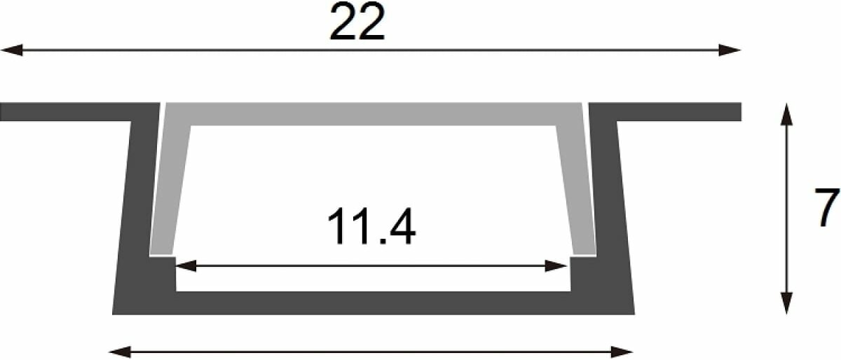 Врезной профиль TruEbergy для светодиодной ленты, 2 м, 22 × 7 мм, матовый рассеиватель, аксессуары - фотография № 3