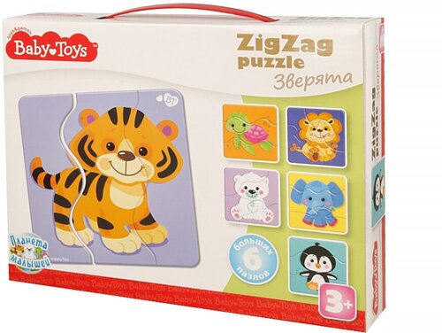 Baby Toys Пазлы Зверята макси зигзаг 18 элемент. 02501