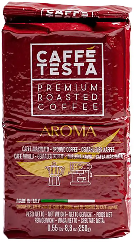 CAFFE'TESTA Кофе натуральный жареный молотый RED AROMA,250 гр.