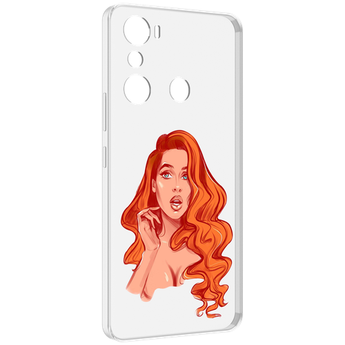 Чехол MyPads рыжая-девушка-модельной-внешности женский для Infinix Hot 20i задняя-панель-накладка-бампер
