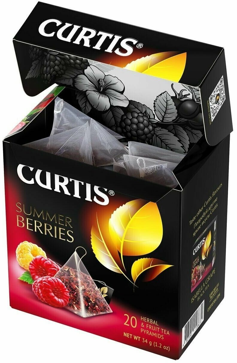 Чайный напиток фруктовый Curtis Summer Berries в пирамидках, 20 пак., 2 уп. - фотография № 6