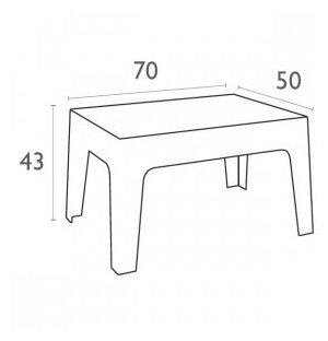 Уличный журнальный столик Siesta Contract Box Table, темно-серый - фотография № 2