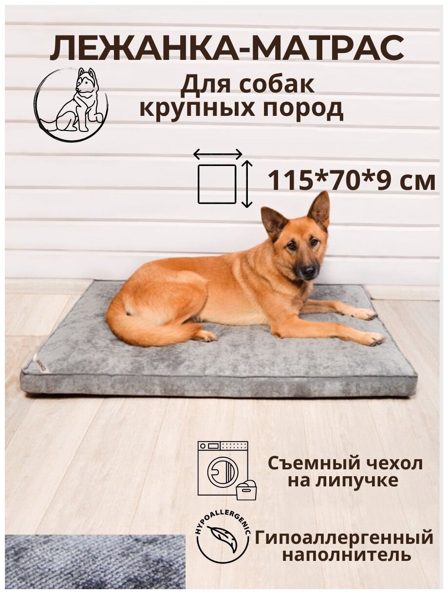 Лежанка для очень крупных собак матрас XL - фотография № 1