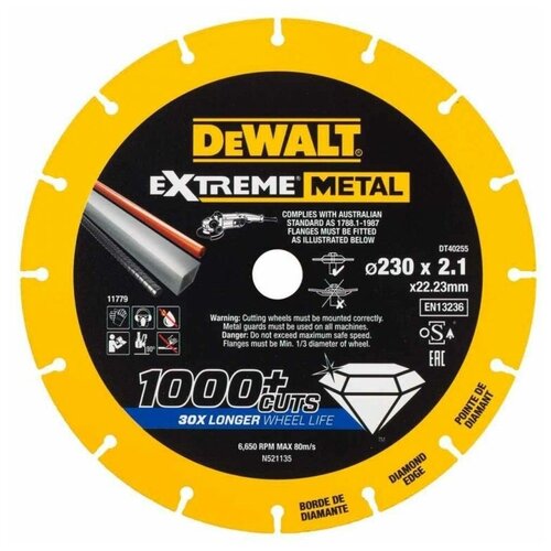 фото Диск алмазный отрезной dewalt dt40255, 230 мм 1 шт.