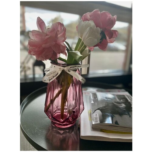 Стеклянная ваза для цветов Интерьерная ваза