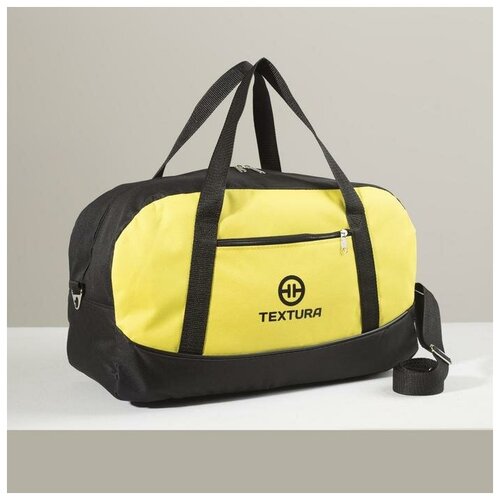 фото Сумка спортивная, отдел на молнии, наружный карман, длинный ремень, цвет чёрный/жёлтый mikimarket