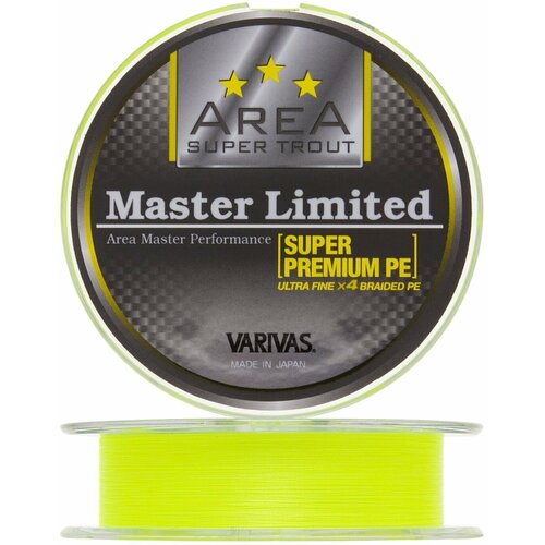 Шнур плетеный Varivas Area Super Trout Master Limited Super Premium PE X4 #0,2 0,074мм 75м (neo yellow)