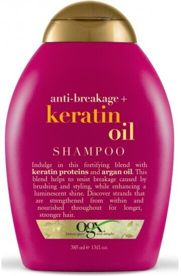 Шампунь против ломкости волос Ogx с Кератиновым маслом, 385 мл.