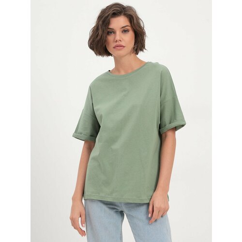 фото Футболка ленара футболка оверсайз, размер 54, зеленый