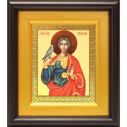 Мученик Трифон Апамейский, икона в широком киоте 16,5*18,5 см мученик трифон апамейский икона в киоте 19 22 5 см