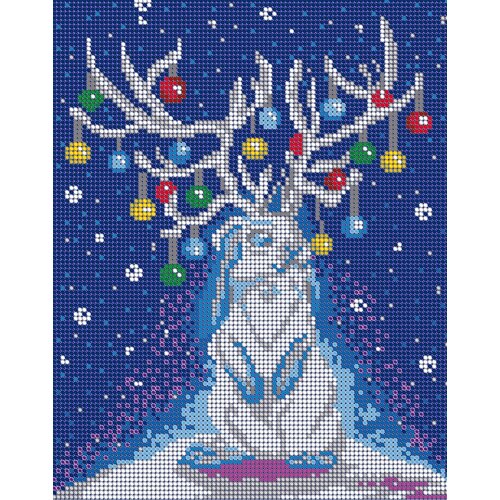 Вышивка бисером наборы Рождественский кролик 19х24 см