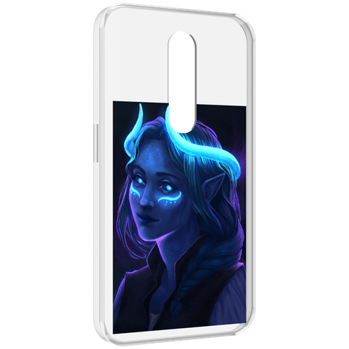 Чехол MyPads девушка синяя ледяная женский для Motorola Moto X Force (XT1585 / XT1581) задняя-панель-накладка-бампер
