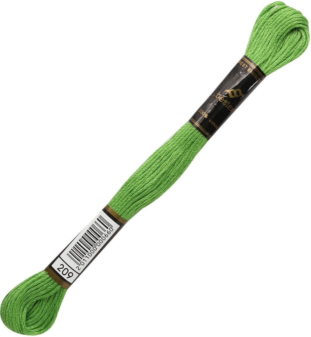 Мулине BESTEX нитки для вышивания 8 м, цвет 209, 1 штука.