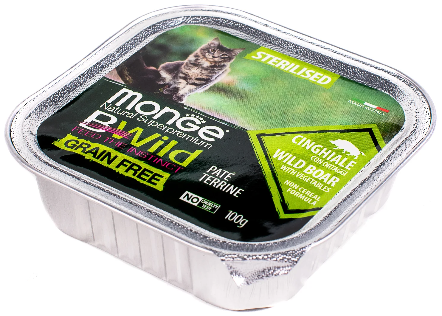 Влажный корм для кошек Monge Bwild Grain free из кабана с овощами 0,1 кг - фото №2