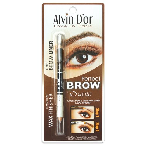 Alvin Dor Карандаш для бровей Perfect Brow Duetto, оттенок 04 blonde