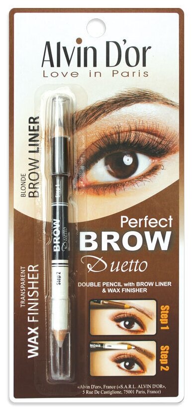 Alvin D'or Карандаш для бровей Perfect Brow Duetto, оттенок 04 blonde