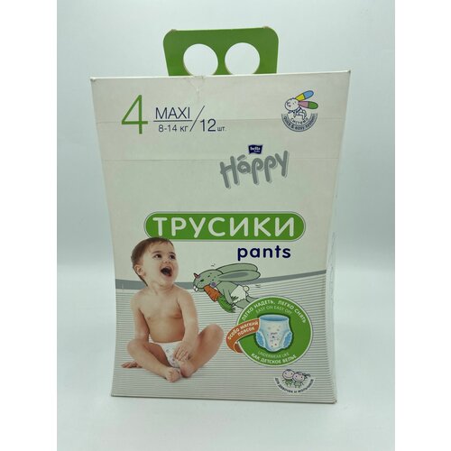 Bella Baby Happy/подгузники-трусики MAXI 4/8-14 кг,12 шт-1уп