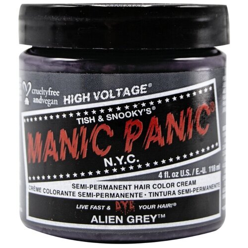 Manic Panic Краситель прямого действия High Voltage, alien grey, 118 мл, 155 г парик manic panic fuchsia passiontm siren wig хеллоуин