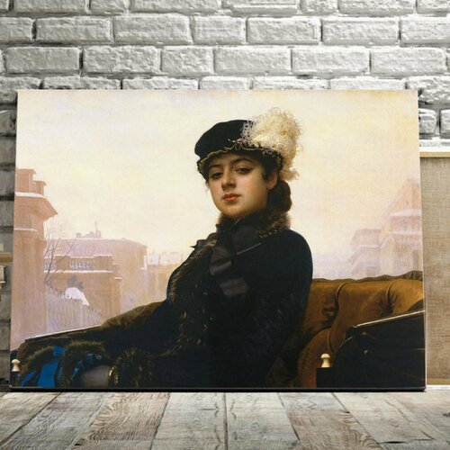 Картина на холсте Крамской Неизвестная для интерьера 50*90