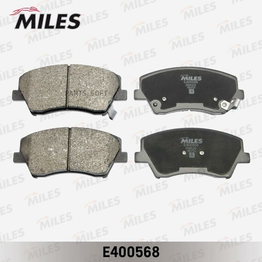 MILES E400568 Колодки тормозные передние (Смесь Low-Metallic) HYUNDAI ELANTRA 17- (TRW GDB2203) E400568