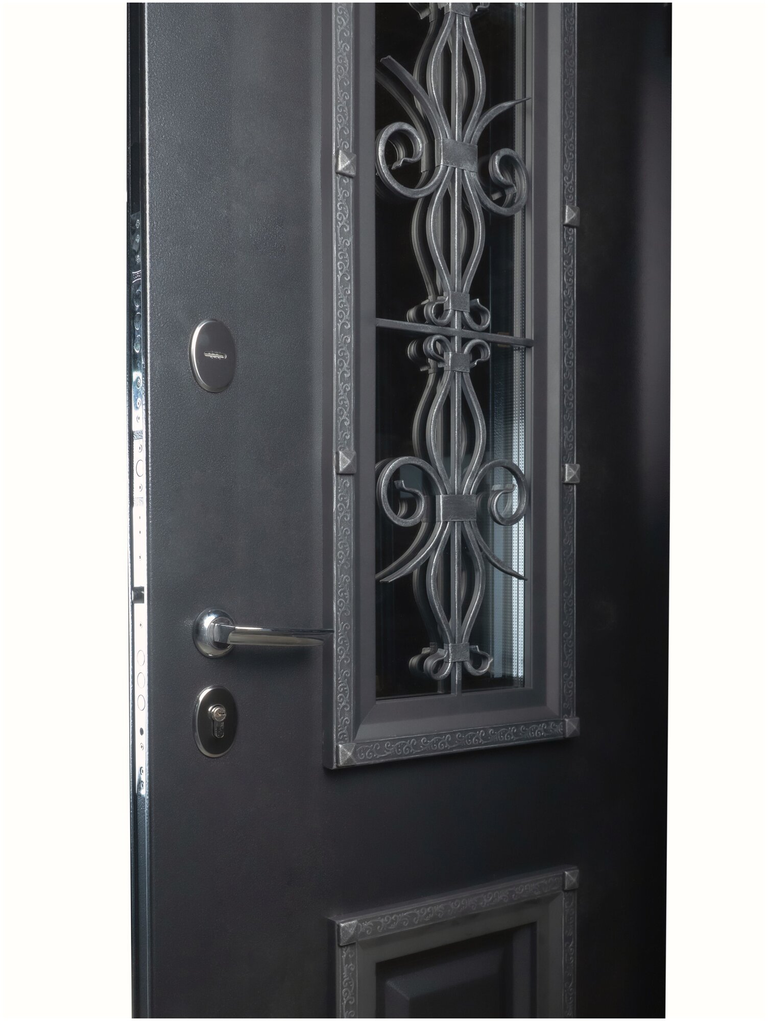 Дверь входная Ferroni Венеция серебро 2050х960 мм левая - фотография № 6