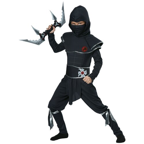 фото Костюм california costumes воин ниндзя 00473, черный, размер l (10-12 лет)